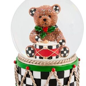 MacKenzie-Childs Bear Snow Globe with Red and Green Accents